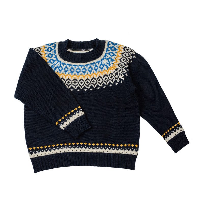 Anderson Fairisle Sweater, Navy Multi - Tops - Maisonette