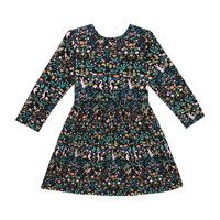 Marley Long Sleeve Jersey Dress, Midnight Flowers & Rabbits