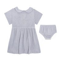 Eloise Baby Dress, Dusty Blue Muslin