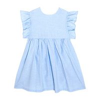 Louise Ruffle Baby Dress, Chambray