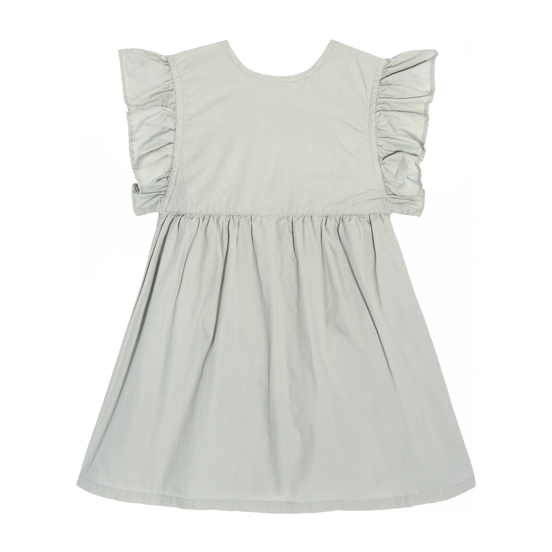 Louise Ruffle Baby Dress, Mint Cotton Poplin - Dresses - Maisonette