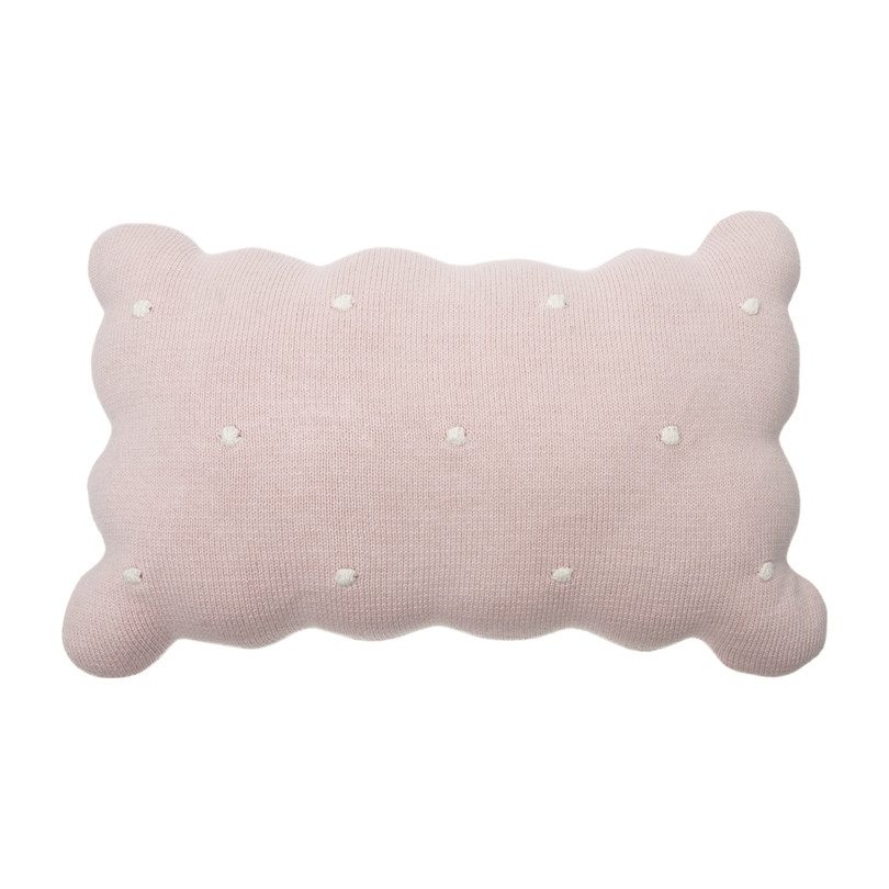 Knitted Biscuit Cushion, Pink Knitted Biscuit Cushion, Pink