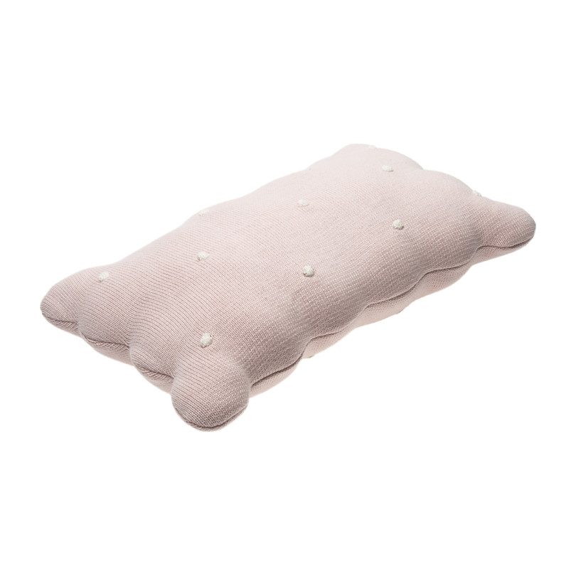 Knitted Biscuit Cushion, Pink Knitted Biscuit Cushion, Pink