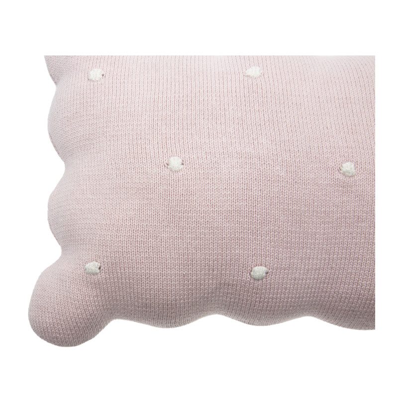 Knitted Biscuit Cushion, Pink Knitted Biscuit Cushion, Pink