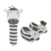 Crochet Zebra Rattle & Booties