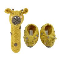 Crochet Giraffe Rattle & Booties