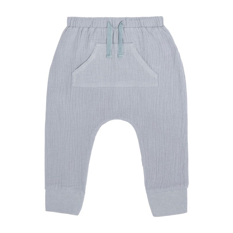 Mattie Jogger Pant, Dusty Blue Cotton Muslin Mattie Jogger Pant, Dusty Blue Cotton Muslin