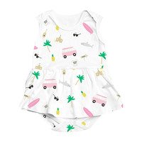 Riley Ballerina Romper, Pink Surf