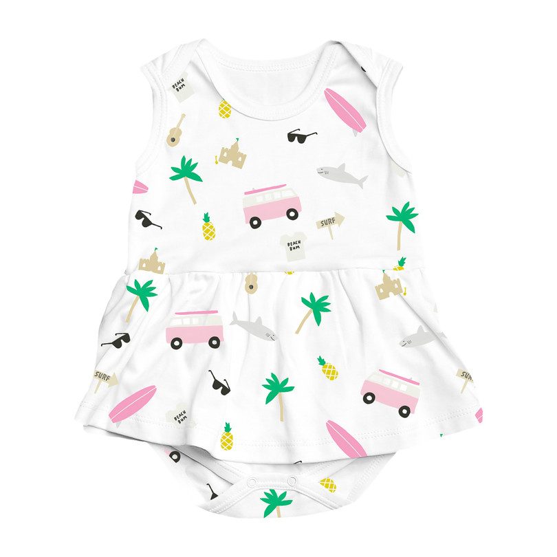 Riley Ballerina Romper, Pink Surf Riley Ballerina Romper, Pink Surf