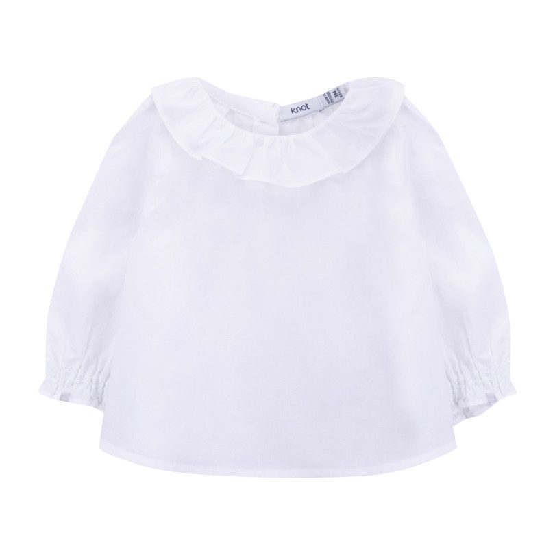 Pierrot Collar Blouse, White Pierrot Collar Blouse, White