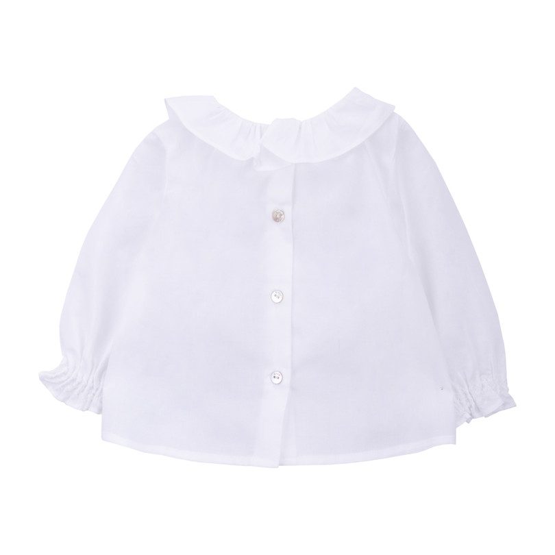 Pierrot Collar Blouse, White Pierrot Collar Blouse, White