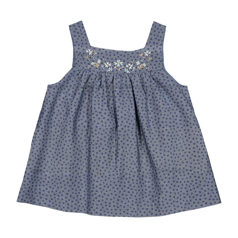 Pinafore Dress, Navy Dots Pinafore Dress, Navy Dots