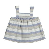 Zulu Pinafore Dress, Grey Stripes