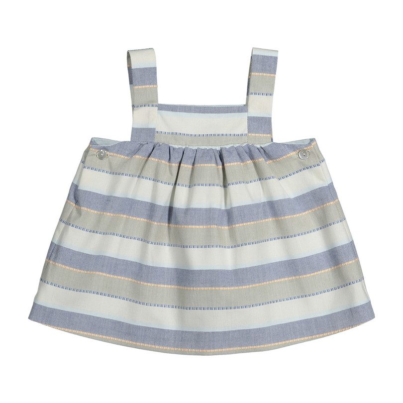 Zulu Pinafore Dress, Grey Stripes Zulu Pinafore Dress, Grey Stripes