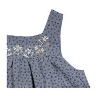 Pinafore Dress, Navy Dots