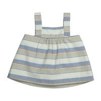Zulu Pinafore Dress, Grey Stripes