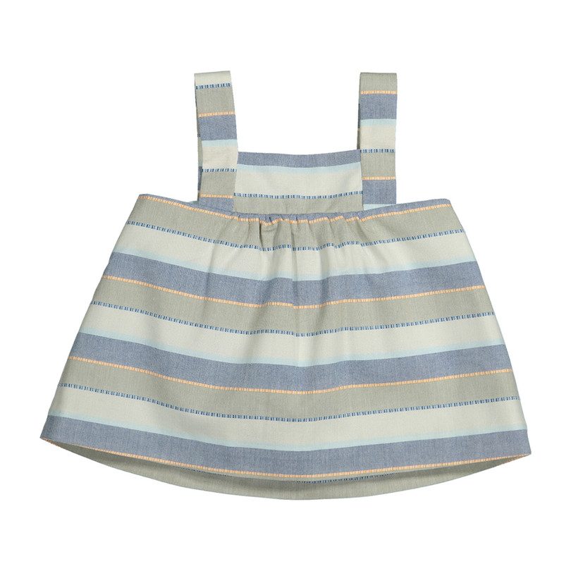 Zulu Pinafore Dress, Grey Stripes Zulu Pinafore Dress, Grey Stripes