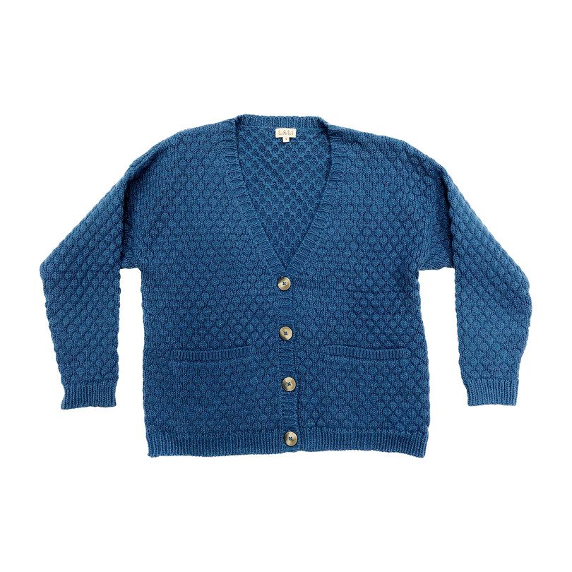 Women's Blue Alpaca Wool Cardigan Women's Blue Alpaca Wool Cardigan