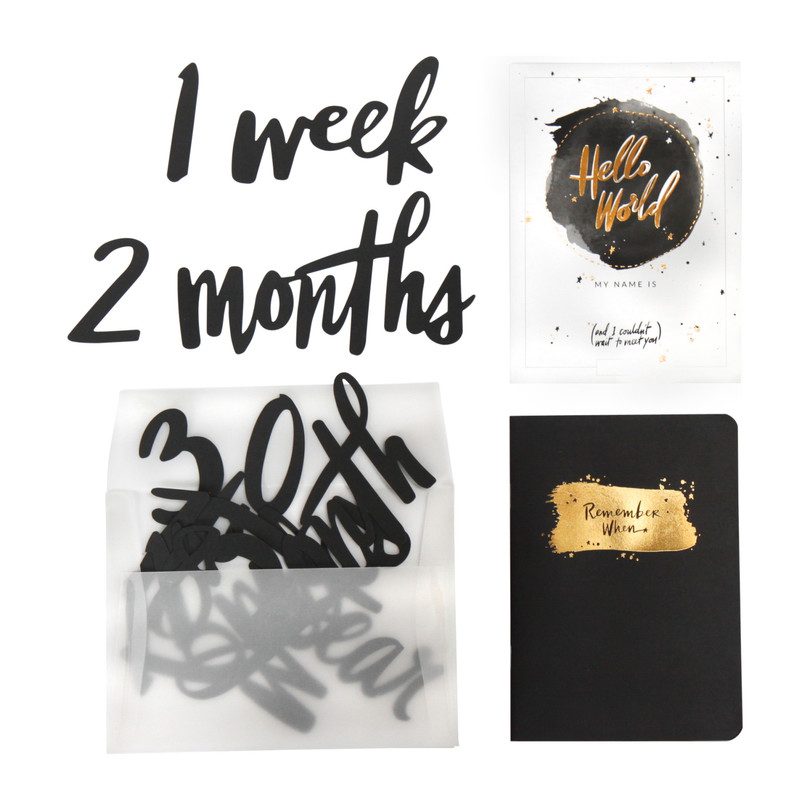Milestone Numbers & Memory Book, Black Milestone Numbers & Memory Book, Black