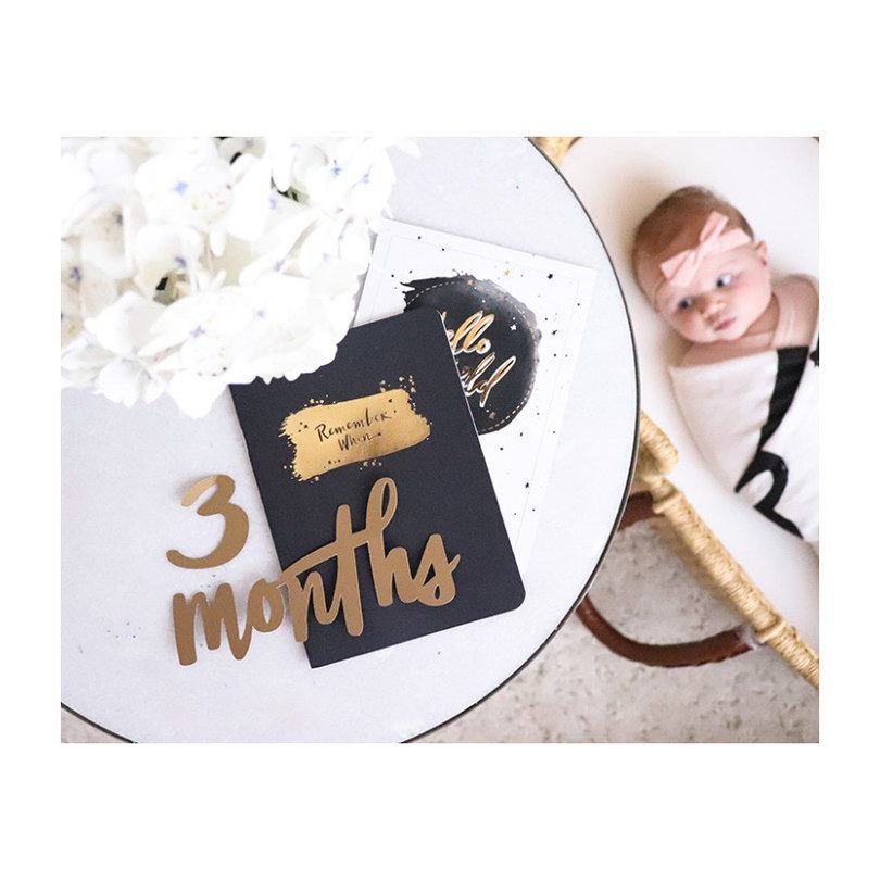 Milestone Numbers & Memory Book, Gold Milestone Numbers & Memory Book, Gold