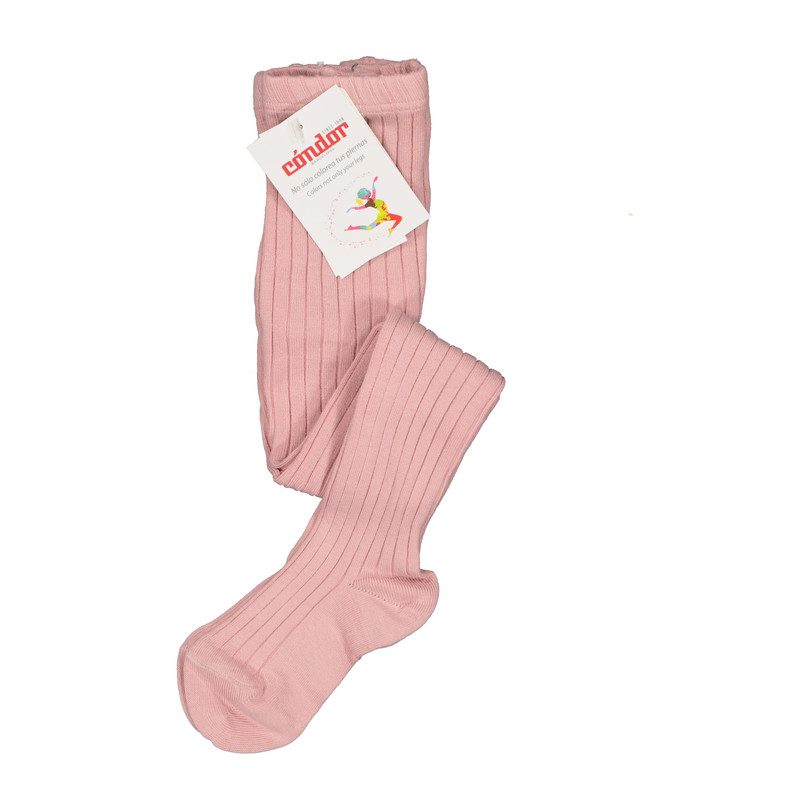 Condor Ribbed Tights, Pale Pink Condor Ribbed Tights, Pale Pink