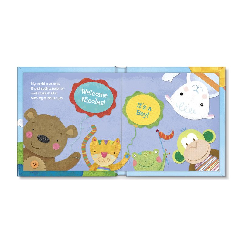 Hello World! Personalized Baby Book, Blue Hello World! Personalized Baby Book, Blue