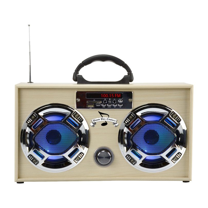 Mini Boom Box, Light Wood Mini Boom Box, Light Wood
