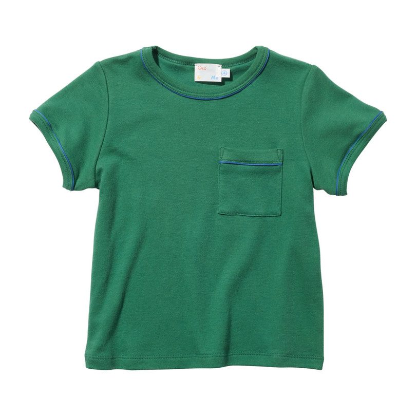 Piped T-Shirt, Green Piped T-Shirt, Green