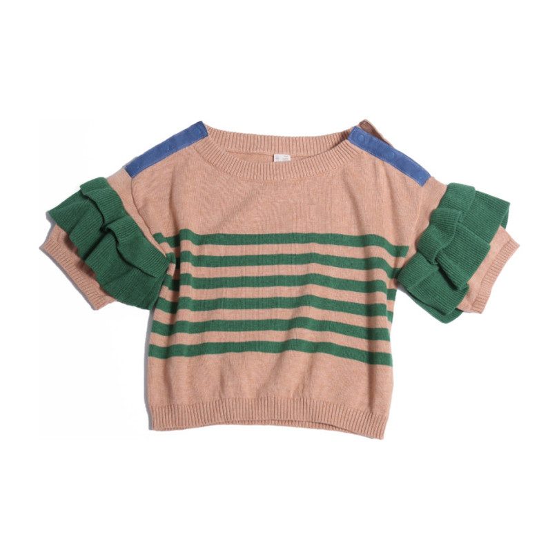 Verbunko Sailor Pullover, Emerald/Pampas Mix Verbunko Sailor Pullover, Emerald/Pampas Mix