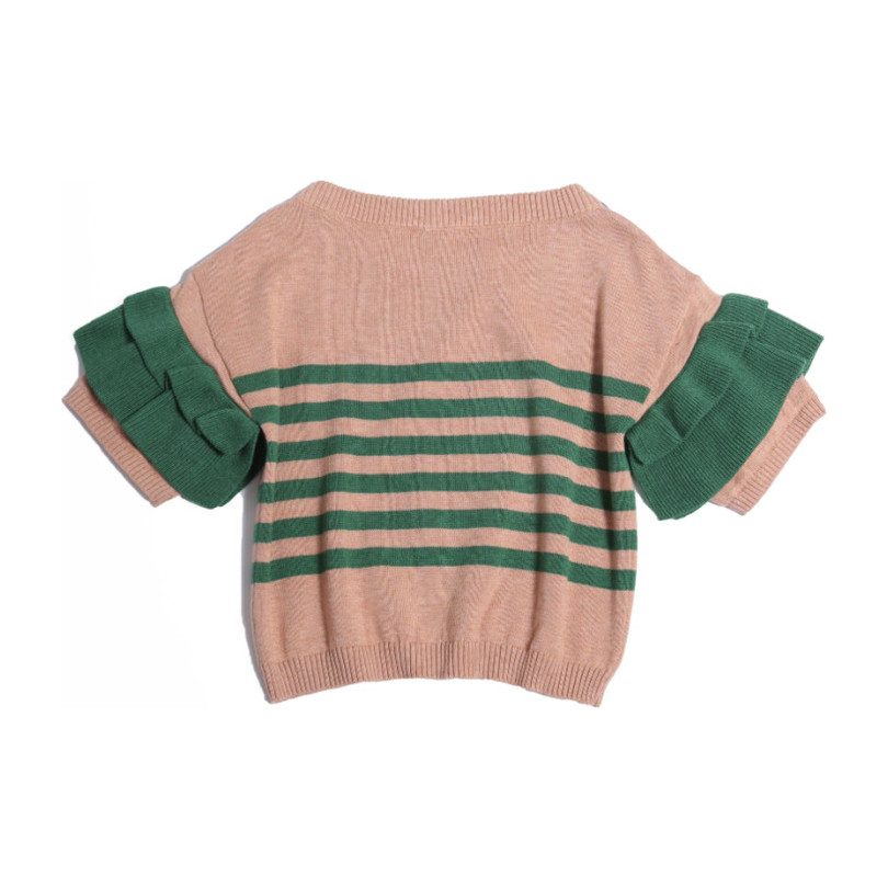Verbunko Sailor Pullover, Emerald/Pampas Mix Verbunko Sailor Pullover, Emerald/Pampas Mix