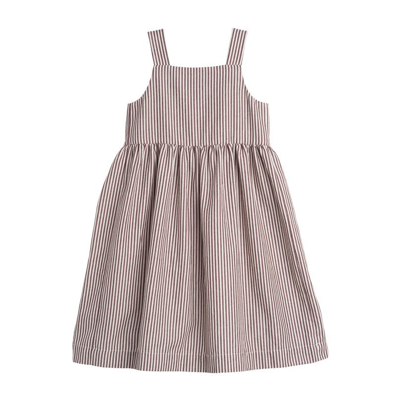 Olympia Button Front Dress, Mocha Stripe Olympia Button Front Dress, Mocha Stripe