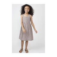 Olympia Button Front Dress, Mocha Stripe