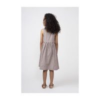 Olympia Button Front Dress, Mocha Stripe