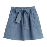 Willow Bow Skirt, Chambray