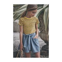 Willow Bow Skirt, Chambray