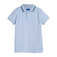 James Polo Shirt, Sky Blue with Green Trim