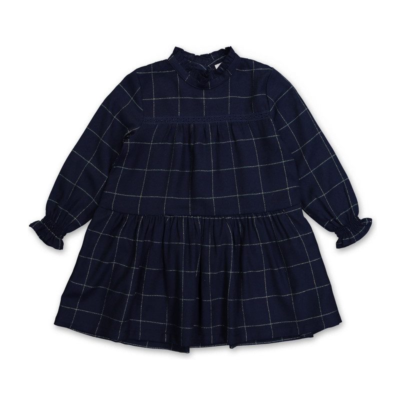 Elisabeth Dress, Lurex Bleu Nuit Elisabeth Dress, Lurex Bleu Nuit