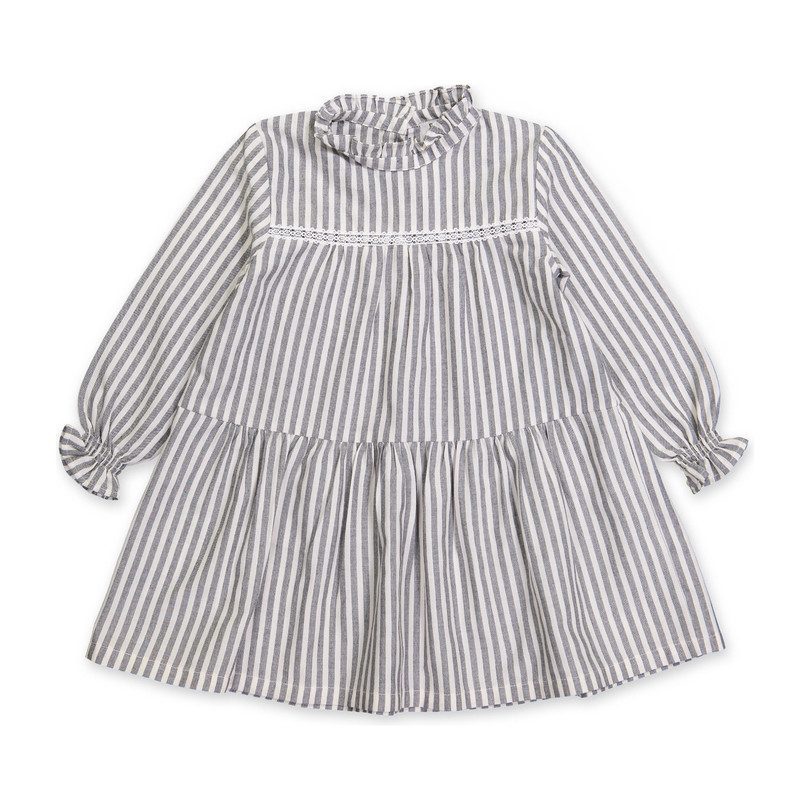 Elisabeth Dress, Grey Stripes Elisabeth Dress, Grey Stripes