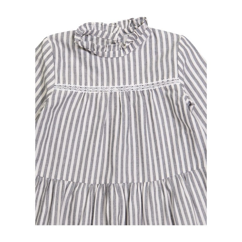 Elisabeth Dress, Grey Stripes Elisabeth Dress, Grey Stripes