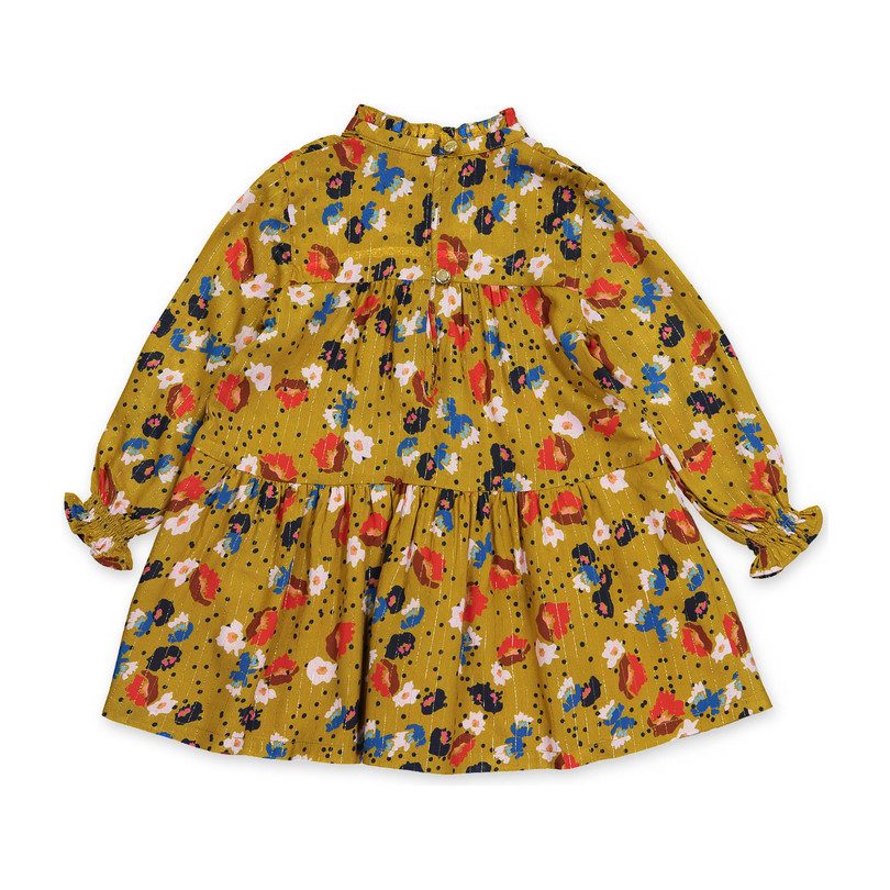 Elisabeth Dress, Ocher Flowers Elisabeth Dress, Ocher Flowers