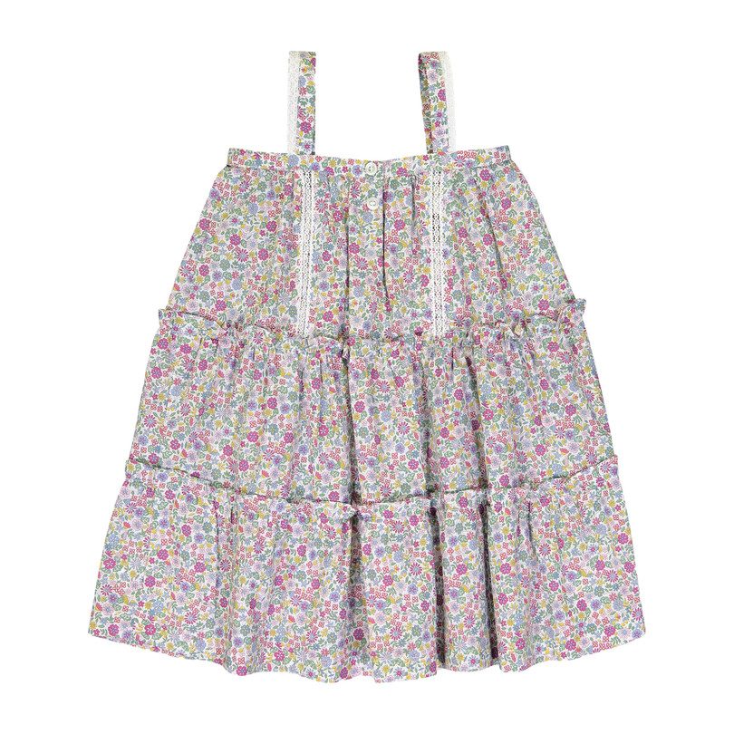 Eugenie Dress, Fuschia Flowers Eugenie Dress, Fuschia Flowers