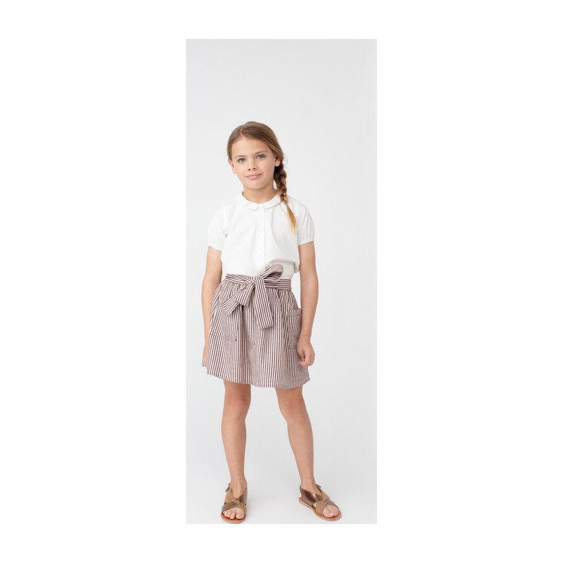 Stella Short Sleeve Pleated Collar Top, White Stella Short Sleeve Pleated Collar Top, White