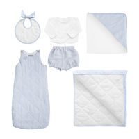 *Exclusive* Luxe Baby Gift Set, Pale Blue Gingham