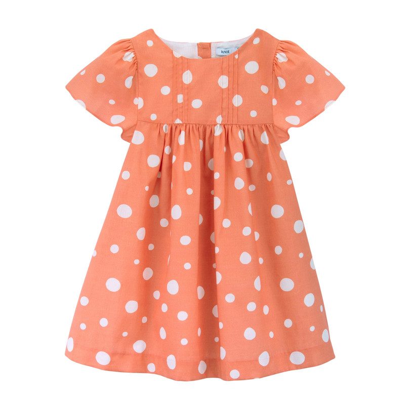 Reverse Pool Dots Dress, Coral - Dresses - Maisonette