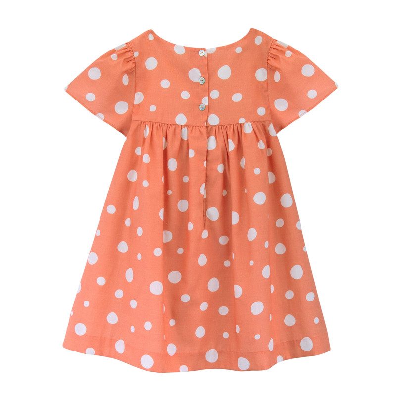 Reverse Pool Dots Dress, Coral - Dresses - Maisonette