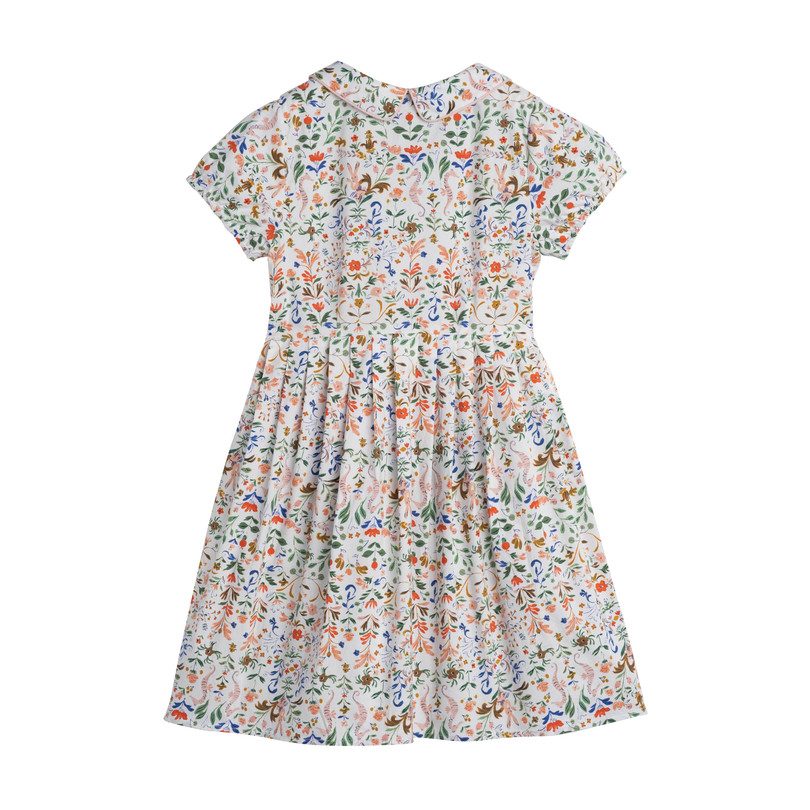 Emmalyn Short Sleeve Collared Dress, Flowers & Rabbits - Dresses ...