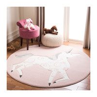Olivia Unicorn Kids' Rug, Pink