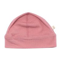 Merino Wool Ribbed Beanie, Rose Tan