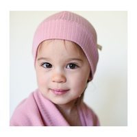 Merino Wool Ribbed Beanie, Rose Tan