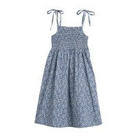 Rosie Smocked Dress, Blue Ditsy Floral